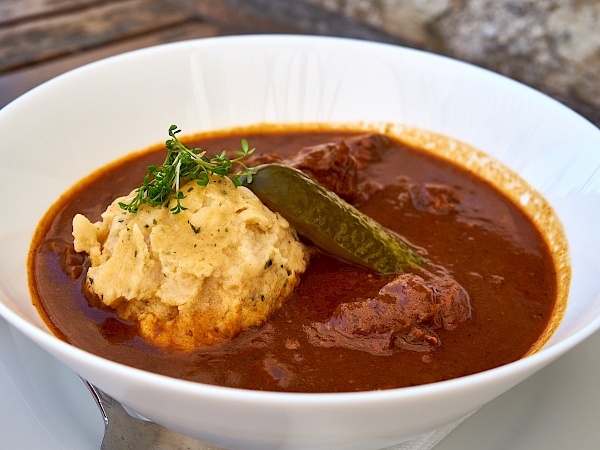 Essen im Restaurant der Festung Hohensalzburg