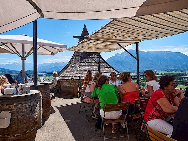 Restaurantterasse auf der Festung Hohensalzburg