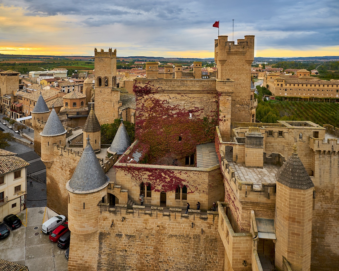 Aussicht von einem Turm des Burgpalasts in Olite