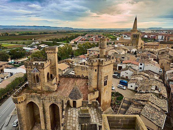 Aussicht von einem Turm des Burgpalasts in Olite