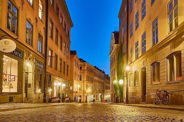 Die Altstadt Stockholms bei Nacht