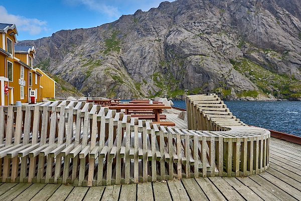 Designerbänke in Nusfjord