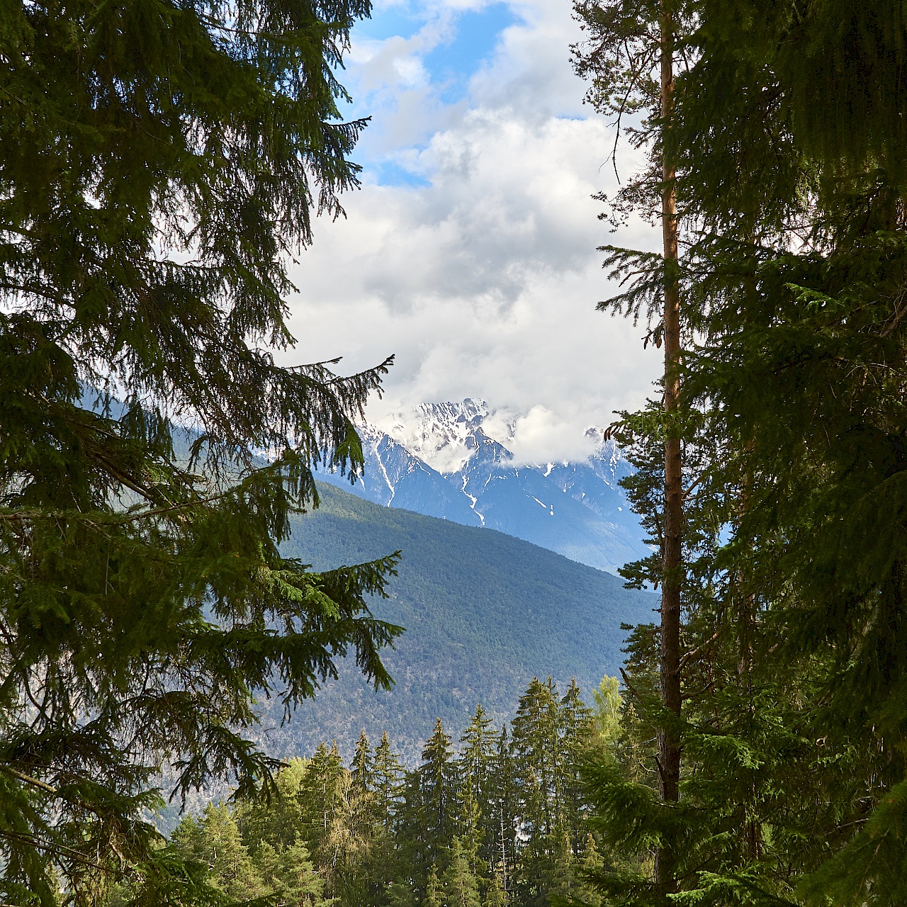Blick auf die Berge auf dem Starkenberger Panoramaweg