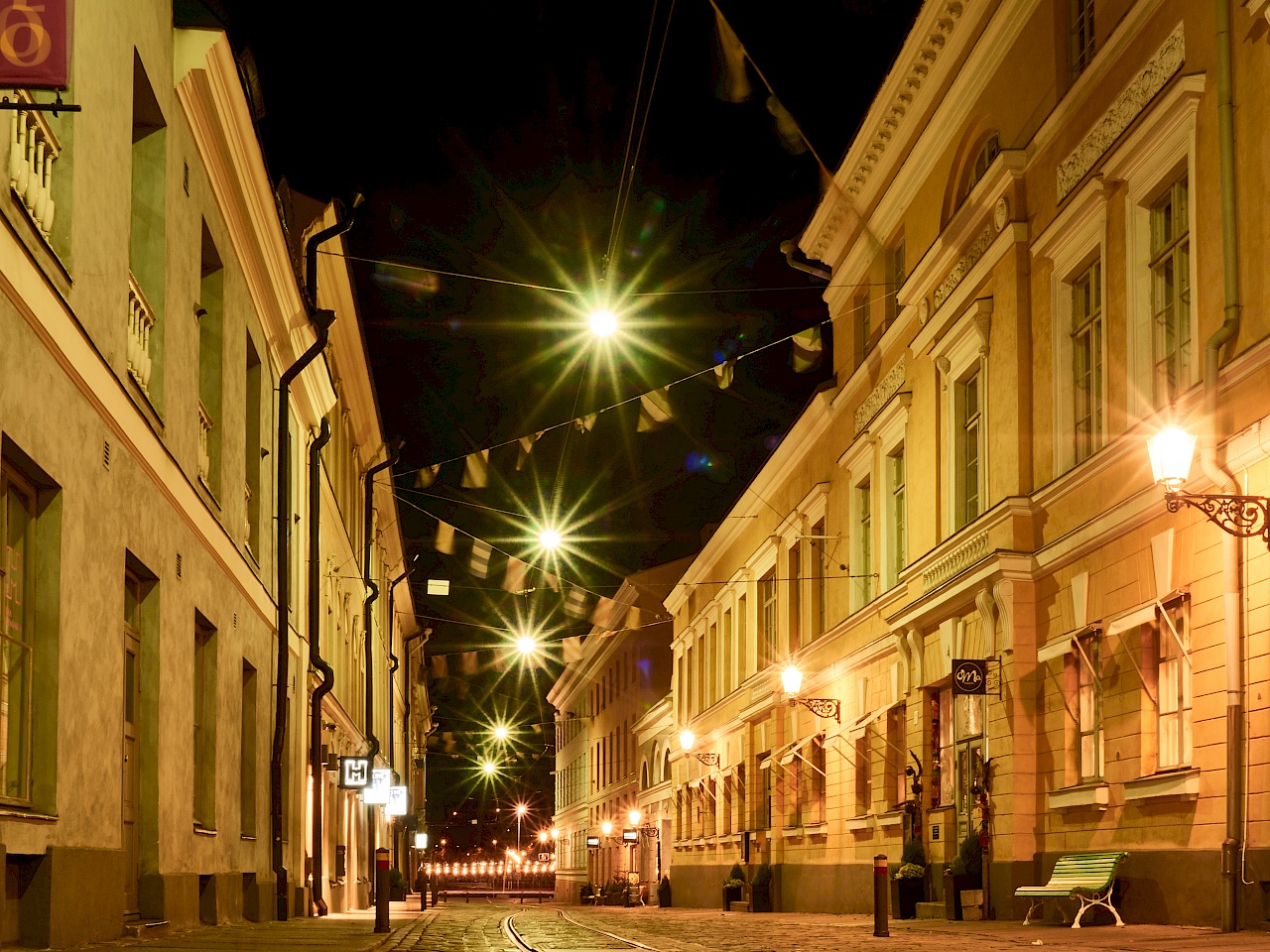 Abends in der Innenstadt von Helsinki