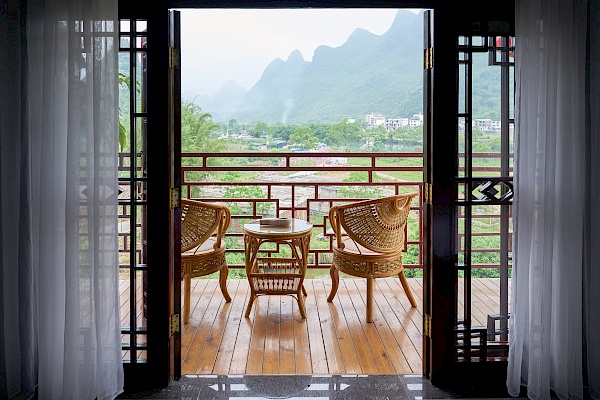 Wunderbarer Balkon im Yangshuo Eden Garden Hotel