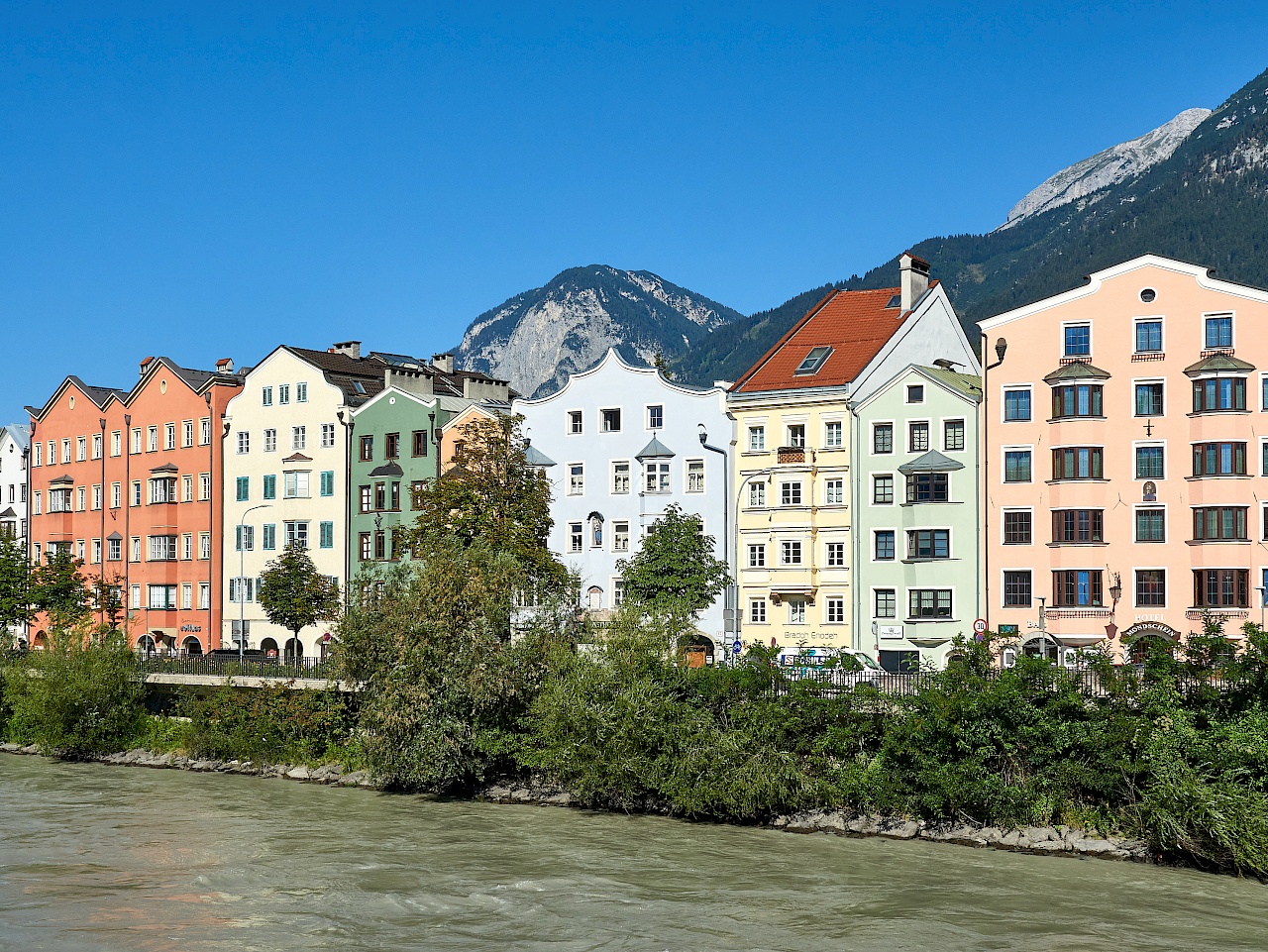 Die bunten Häuser von Mariahilf in Innsbruck