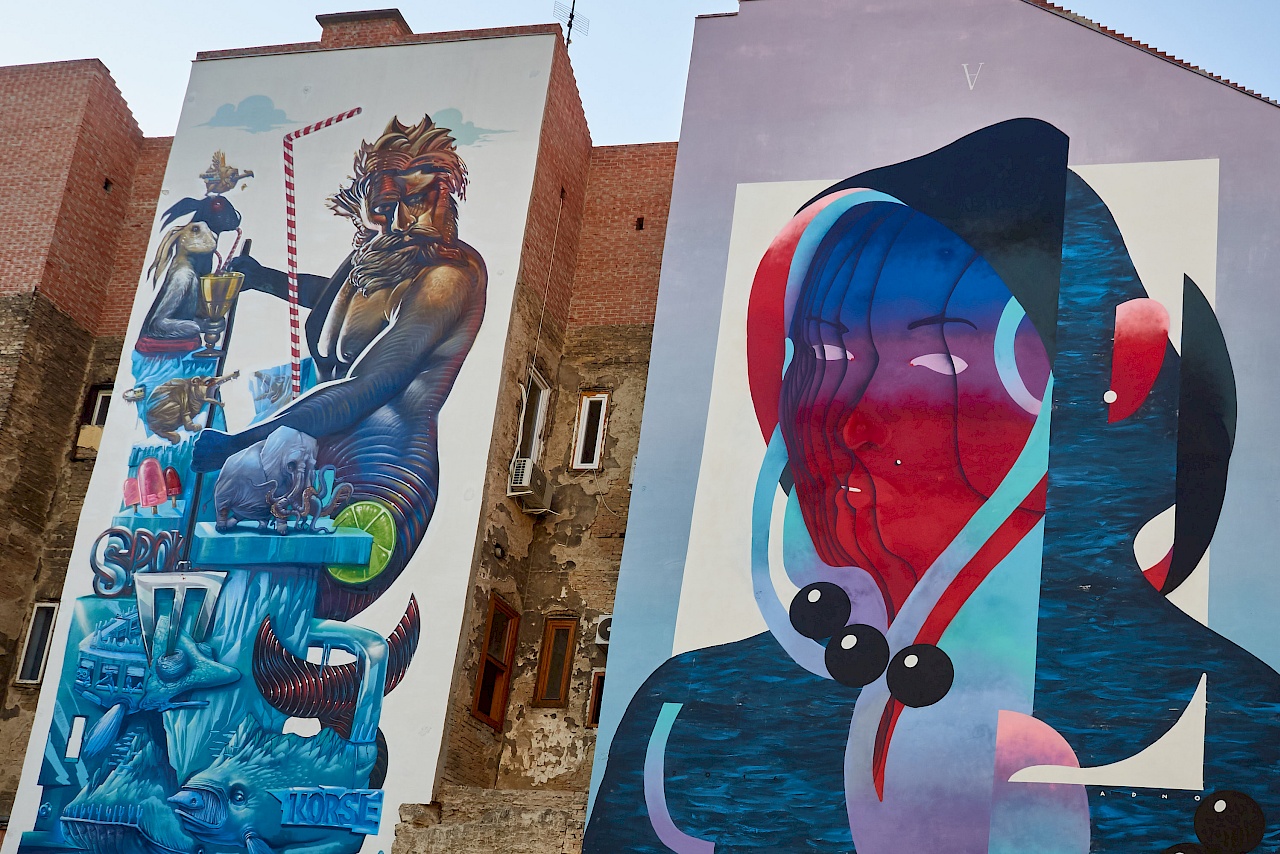 Street art in Budapest - Murals von Felix Spok Brillor & KORSé sowie Andrey Adno
