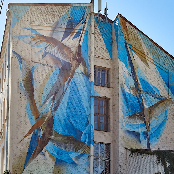 Mural in der Heorhiivskyi Lane 9 in Kiew