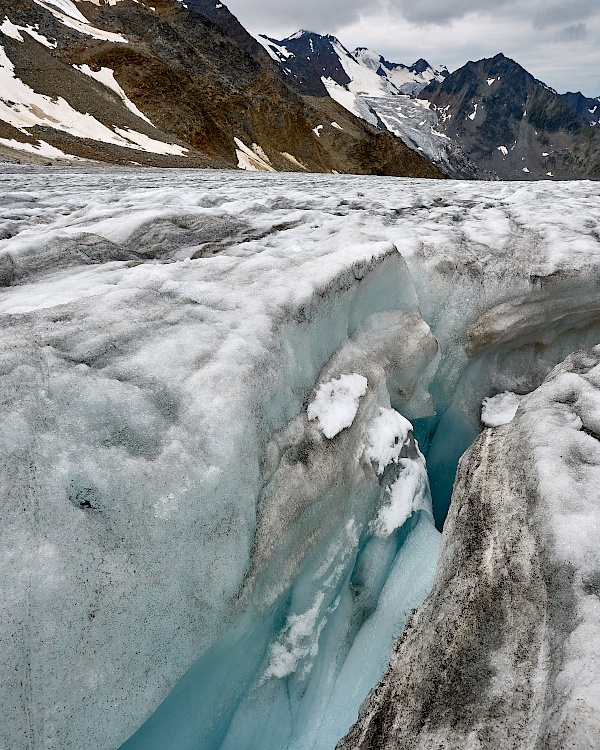 Die Gletschermühle auf dem Pitztaler Gletscher