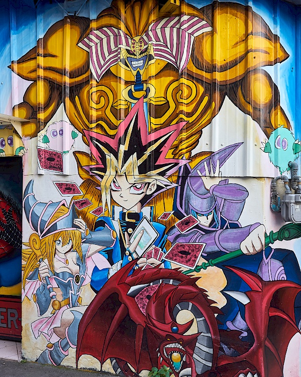 Bemalte Wand in der Painted Animation Lane in Taichung (Taiwan)