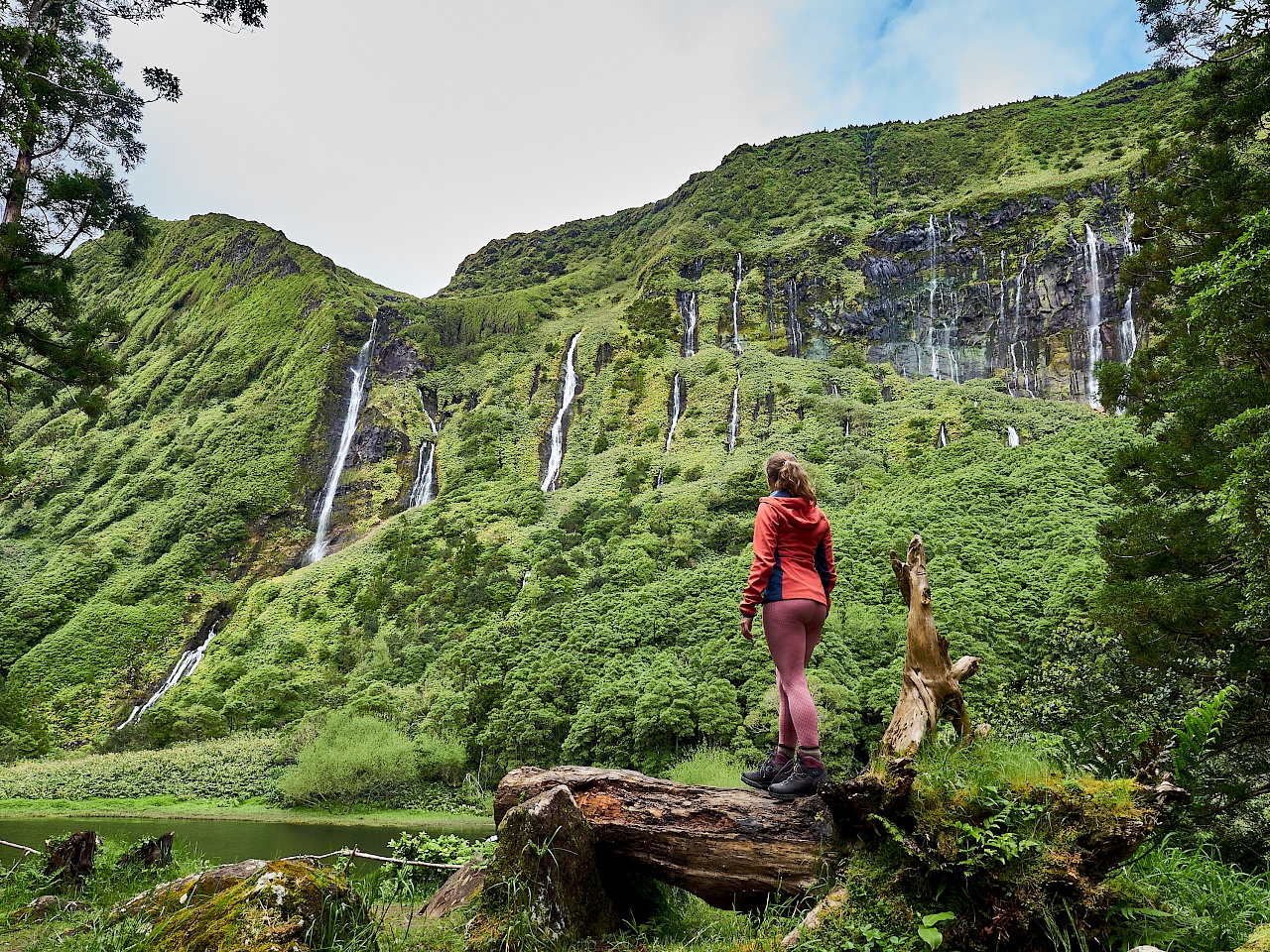 Cascata da Ribeira do Ferreiro auf Flores (Azoren)